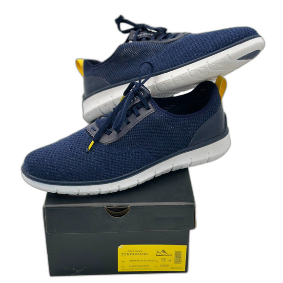 Cole Haan ZeroGrand Slip-On Sneakers Men’s Size 13 Navy with Yellow Accents NWT - Picture 1 of 5